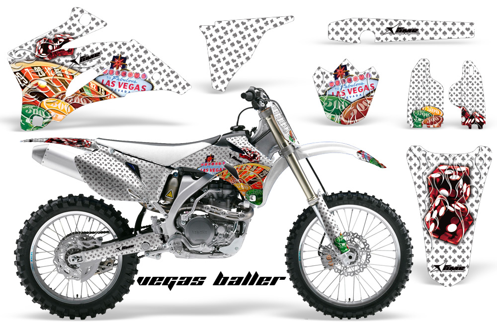 Yamaha YZ 250F 450F 02-09 Graphics Kit Vegas Baller White NPs